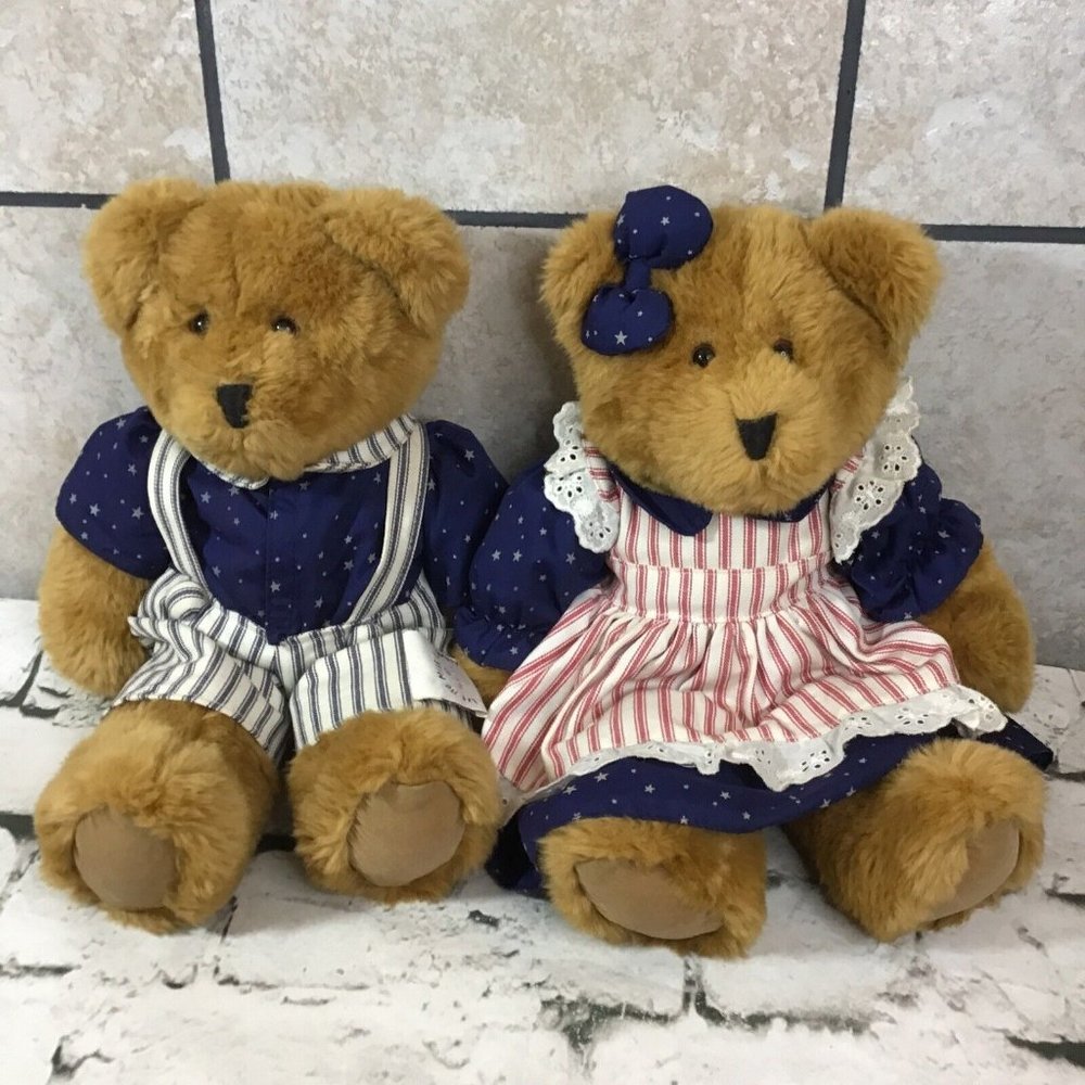 Vintage 90’s Little Miss Liberty Of Beverly Hills Teddy Bears Set Lot Of 2 RARE